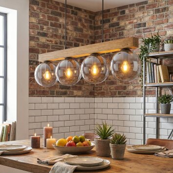 Gastor Lampadario a sospensione, Lampada a sfera, Lampada a sospensione Écru, Nero, 4-Luci