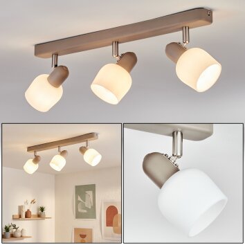 Sivol Plafoniera, Faretto da soffitto Nichel opaco, Sabbia, 3-Luci