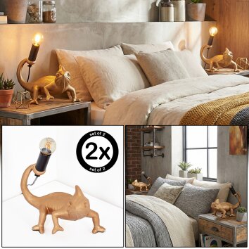 Lyrion Lampada da tavolo Oro, Nero, 1-Luce