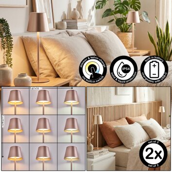 Salgadinho Lampada da tavolo per esterno, Lampada da tavolo LED Champagne, 1-Luce