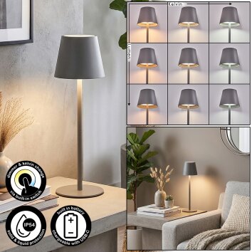 Salgadinho Lampada da tavolo per esterno, Lampada da tavolo LED Grigio, 1-Luce