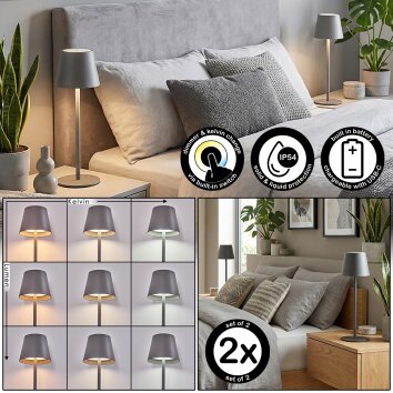 Salgadinho Lampada da tavolo per esterno, Lampada da tavolo LED Grigio, 1-Luce