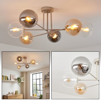 Gastor Plafoniera, Lampada a sfera Sabbia, 6-Luci