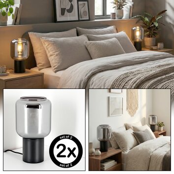 Runel Lampada da tavolo Nero, 1-Luce