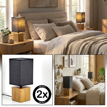 Talco Lampada da tavolo LED Écru, Nero, 1-Luce