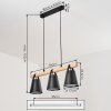 Andian Lampadario a sospensione, Lampada a sospensione Écru, Nero, 3-Luci