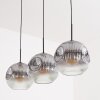 Ripoll Lampadario a sospensione, Lampada a sfera, Lampada a sospensione Chiaro, Grigio fumo, 3-Luci