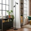 Fenik Lampada da terra LED Nero, 2-Luci