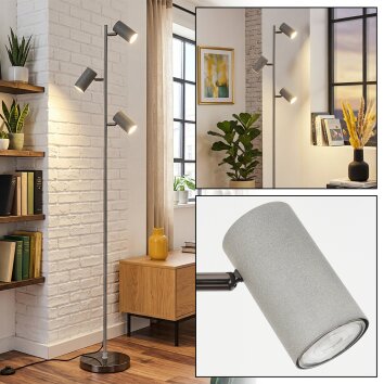 Javel Lampada da terra LED Grigio, Nero, 3-Luci