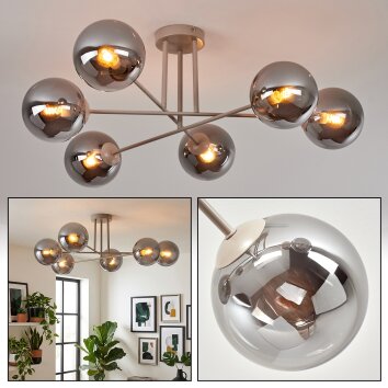 Gastor Plafoniera, Lampada a sfera 80 cm Sabbia, 6-Luci