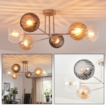 Koyoto Plafoniera, Lampada a sfera 78 cm Sabbia, 6-Luci
