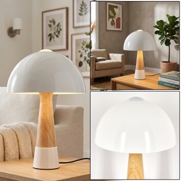 Lampada a forma di fungo  Forgek Lampada da tavolo Aspetto del legno, Sabbia, 1-Luce