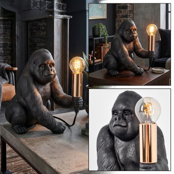 Zarik Lampada da tavolo Ramato, Nero, 1-Luce