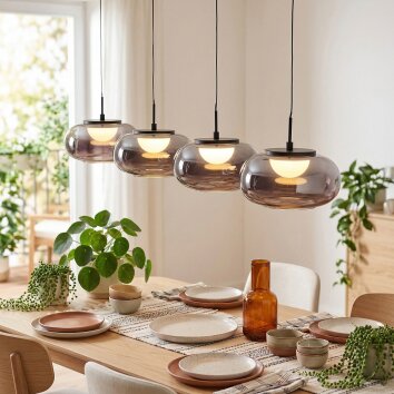 Ironel Lampadario a sospensione, Lampada a sospensione LED Nero, 1-Luce