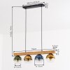 Koyoto Lampadario a sospensione, Lampada a sfera, Lampada a sospensione Écru, Nero, 4-Luci