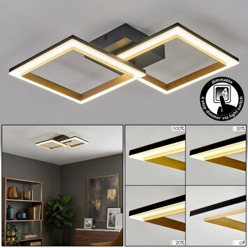 Tulor Plafoniera LED Nero, 1-Luce