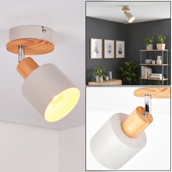 Olaris Plafoniera, Faretto da soffitto Cromo, Grigio, Écru, 1-Luce