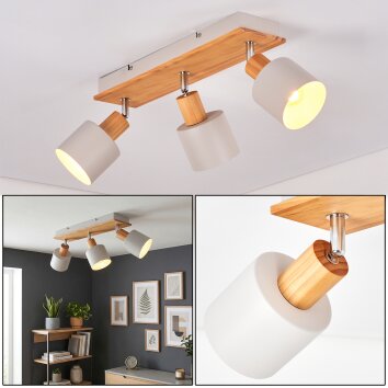 Olaris Plafoniera, Faretto da soffitto Cromo, Grigio, Écru, 3-Luci