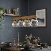 Koyoto Lampadario a sospensione, Lampada a sfera, Lampada a sospensione Écru, Nero, 4-Luci
