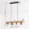 Koyoto Lampadario a sospensione, Lampada a sfera, Lampada a sospensione Écru, Nero, 4-Luci