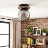 Rafon Plafoniera, Lampada a sfera Aspetto del legno, Nero, 1-Luce