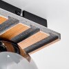 Rafon Plafoniera, Lampada a sfera Aspetto del legno, Nero, 2-Luci