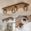 Rafon Plafoniera, Lampada a sfera Aspetto del legno, Nero, 4-Luci