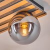Rafon Plafoniera, Lampada a sfera Aspetto del legno, Nero, 4-Luci