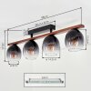 Chauplane Plafoniera Marrone scuro, Écru, Nero, 4-Luci