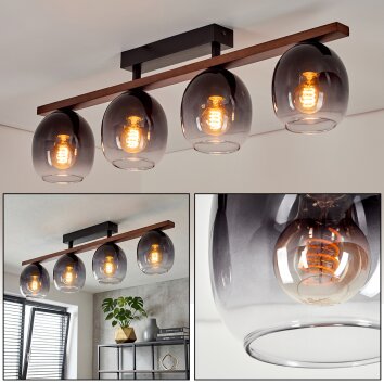 Chauplane Plafoniera Marrone scuro, Écru, Nero, 4-Luci