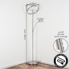 Melak Lampada da terra, Lampada da letture LED Nichel opaco, 2-Luci