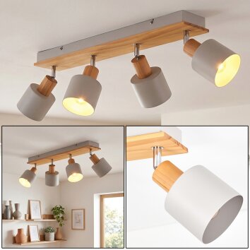 Olaris Plafoniera, Faretto da soffitto Cromo, Grigio, Écru, 4-Luci