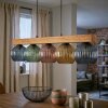 Koyoto Lampadario a sospensione, Lampada a sfera, Lampada a sospensione Écru, Nero, 5-Luci