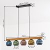 Koyoto Lampadario a sospensione, Lampada a sfera, Lampada a sospensione Écru, Nero, 5-Luci