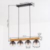 Koyoto Lampadario a sospensione, Lampada a sfera, Lampada a sospensione Écru, Nero, 4-Luci
