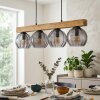 Koyoto Lampadario a sospensione, Lampada a sfera, Lampada a sospensione Écru, Nero, 4-Luci