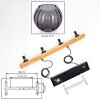 Koyoto Lampadario a sospensione, Lampada a sfera, Lampada a sospensione Écru, Nero, 4-Luci