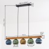 Koyoto Lampadario a sospensione, Lampada a sfera, Lampada a sospensione Écru, Nero, 5-Luci