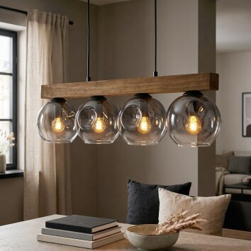 Ripoll Lampadario a sospensione, Lampada a sfera, Lampada a sospensione Écru, Nero, 4-Luci