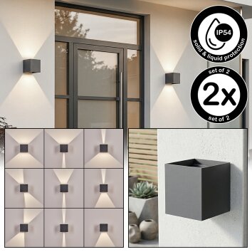 Tamarin Lampada da parete per esterno, Lampade Up & Down, Applique LED Antracite, 1-Luce