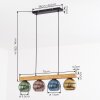 Koyoto Lampadario a sospensione, Lampada a sfera, Lampada a sospensione Écru, Nero, 4-Luci