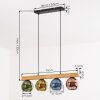 Koyoto Lampadario a sospensione, Lampada a sfera, Lampada a sospensione Écru, Nero, 4-Luci