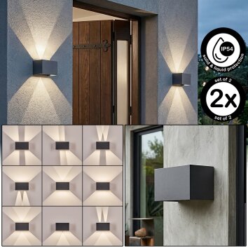 Tamarin Lampada da parete per esterno, Lampade Up & Down, Applique LED Antracite, 1-Luce