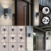 Almodofa Lampada da parete per esterno, Lampade Up & Down, Applique LED Antracite, 1-Luce, Sensori di movimento
