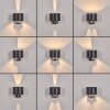 Almodofa Lampada da parete per esterno, Lampade Up & Down, Applique LED Antracite, 1-Luce, Sensori di movimento