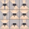Almodofa Lampada da parete per esterno, Lampade Up & Down, Applique LED Antracite, 1-Luce, Sensori di movimento