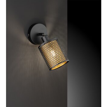 Illuminazione Globo Lighting CHEVAL Applique, Faretto da parete Nero, 1-Luce