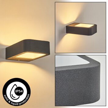 Faren Lampada da parete per esterno, Lampade Up & Down, Applique LED Antracite, 1-Luce