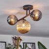 Chehalis Plafoniera, Lampada a sfera Ambrato, Cromo, Grigio fumo, 3-Luci