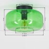 Boza plafoniera in vetro verde, lampada da soffitto vintage E27 rotonda